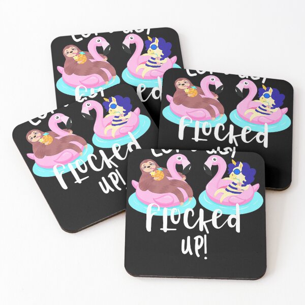 Item preview, Let's Get Flocked Up Drinking Party Unicorn Sloth Flamingo designed and sold by CharlotteHicks.