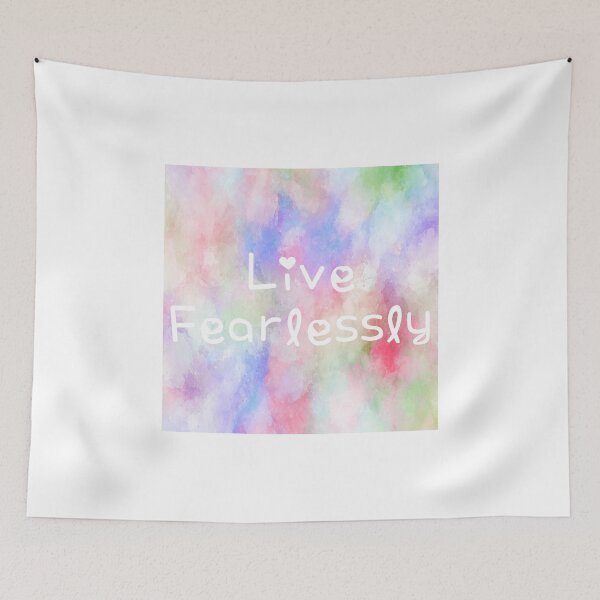 Item preview, Live Fearlessly Rainbow Watercolor Square Hippie Text 3 designed and sold by everything4eva.