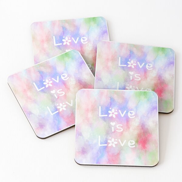 Item preview, Love is Love Rainbow Watercolor Square Hippie Text 3 designed and sold by everything4eva.