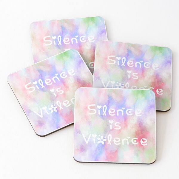 Item preview, Silence is Violence Rainbow Watercolor Square Hippie Text 3 designed and sold by everything4eva.