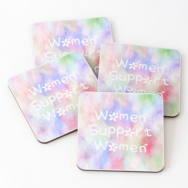 Item preview, Women Support Women Rainbow Watercolor Square Hippie Text 3 designed and sold by everything4eva.