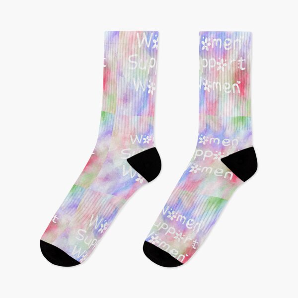 Item preview, Women Support Women Rainbow Watercolor Square Hippie Text 3 designed and sold by everything4eva.