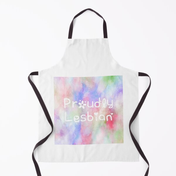 Item preview, Proudly Lesbian Rainbow Watercolor Square Hippie Text 3 designed and sold by everything4eva.