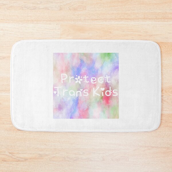 Item preview, Protect Trans Kids Rainbow Watercolor Square Hippie Text 3 designed and sold by everything4eva.