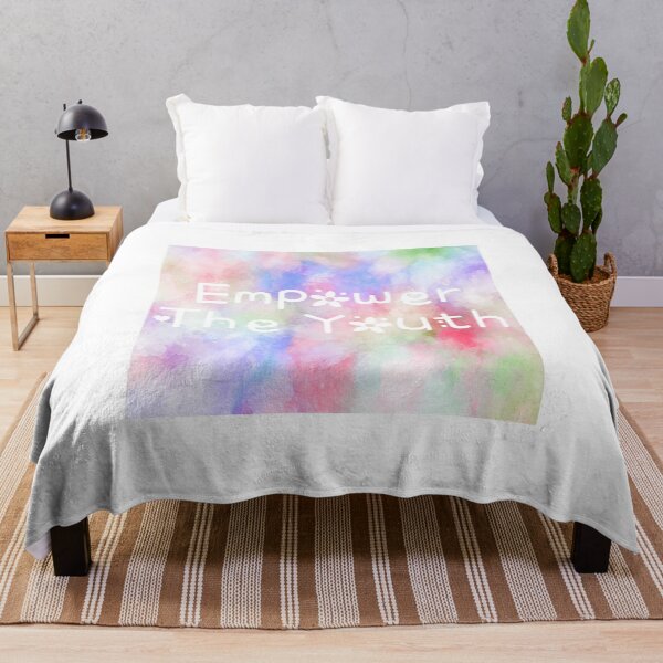 Item preview, Empower The Youth Rainbow Watercolor Square Hippie Text 3 designed and sold by everything4eva.