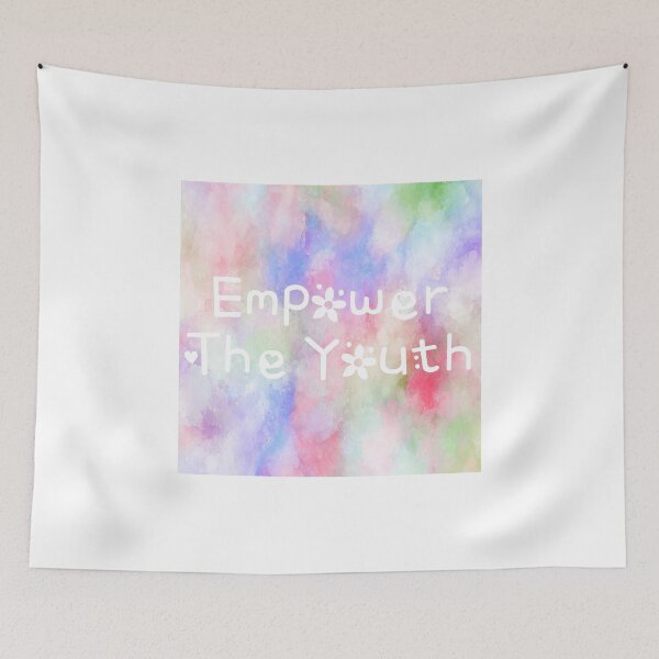 Item preview, Empower The Youth Rainbow Watercolor Square Hippie Text 3 designed and sold by everything4eva.