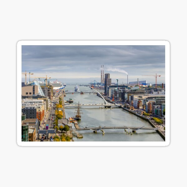 The River Liffey, Dublin Docklands, Ireland Sticker