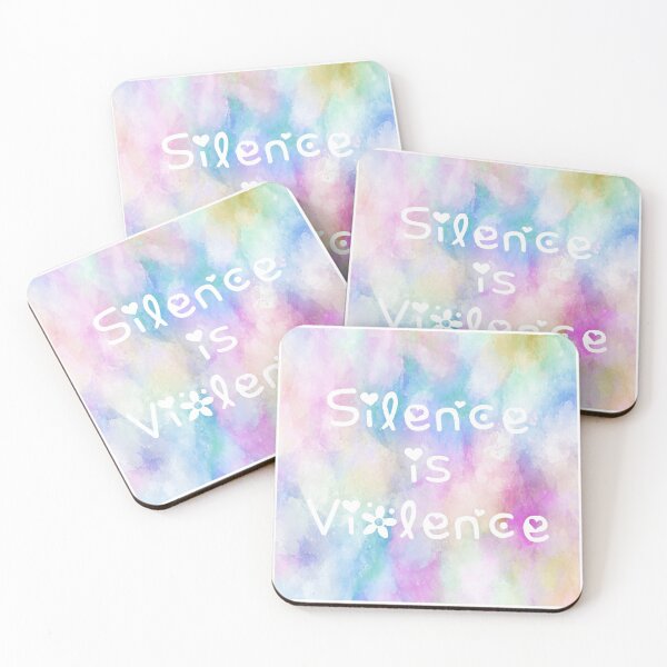 Item preview, Silence is Violence Rainbow Watercolor Square Hippie Text 4 designed and sold by everything4eva.