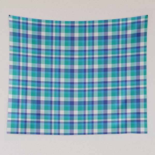 Item preview, Turquoise Plaid Tartan Textured Pattern designed and sold by Siu-Hong Mok.