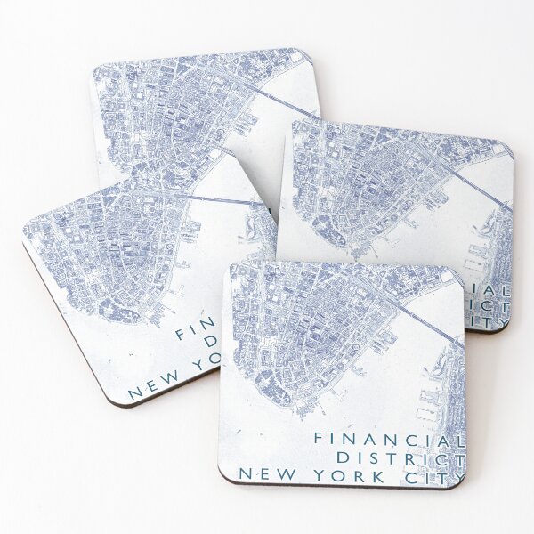 Item preview, Financial District Neighbourhood Buildings Map designed and sold by Mapozoid.
