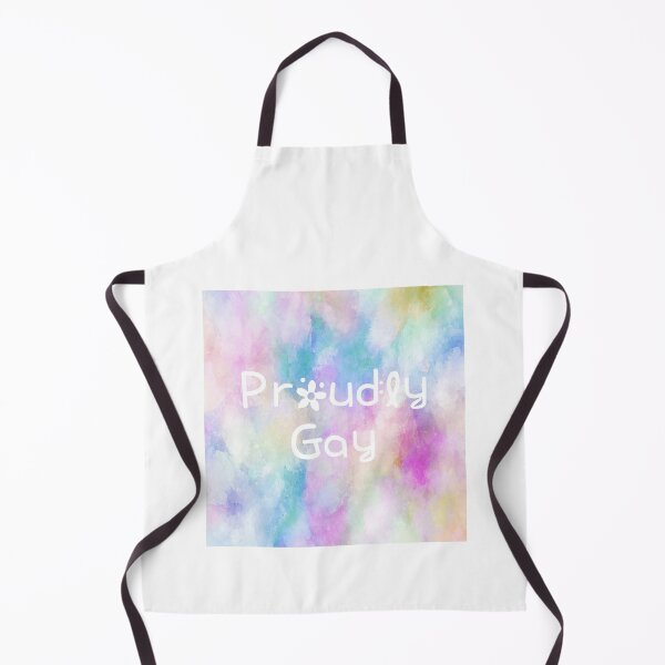 Item preview, Proudly Gay Rainbow Watercolor Square Hippie Text 4 designed and sold by everything4eva.