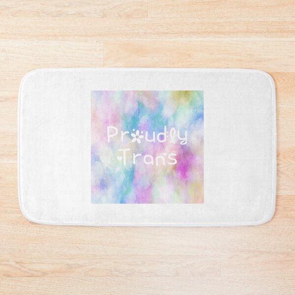 Item preview, Proudly Trans Rainbow Watercolor Square Hippie Text 4 designed and sold by everything4eva.