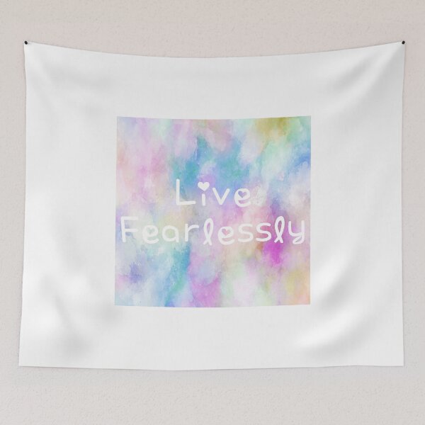 Item preview, Live Fearlessly Rainbow Watercolor Square Hippie Text 4 designed and sold by everything4eva.