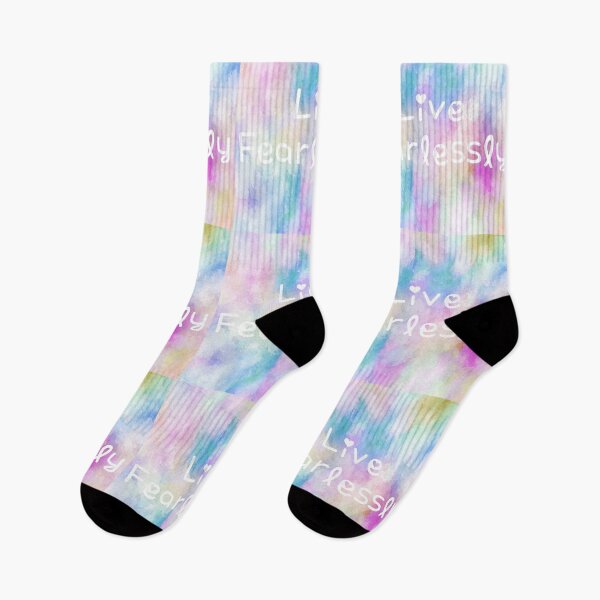 Item preview, Live Fearlessly Rainbow Watercolor Square Hippie Text 4 designed and sold by everything4eva.