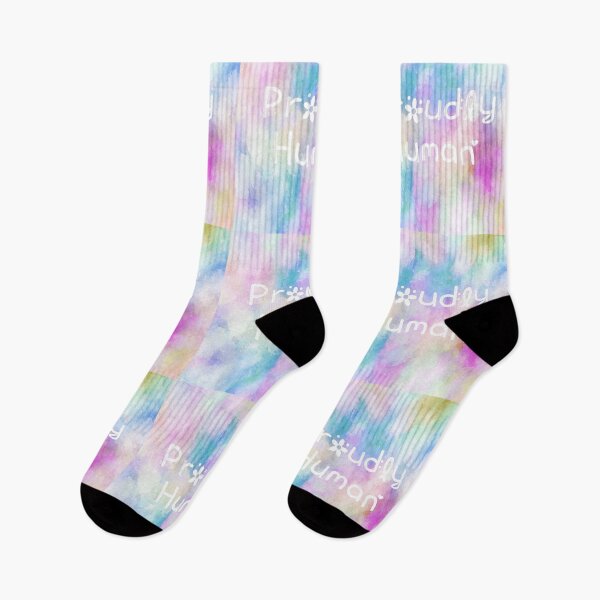 Item preview, Proudly Human Rainbow Watercolor Square Hippie Text 4 designed and sold by everything4eva.