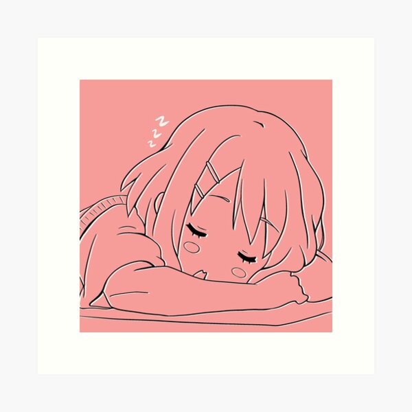 Anime Girl Sleeping Art Print