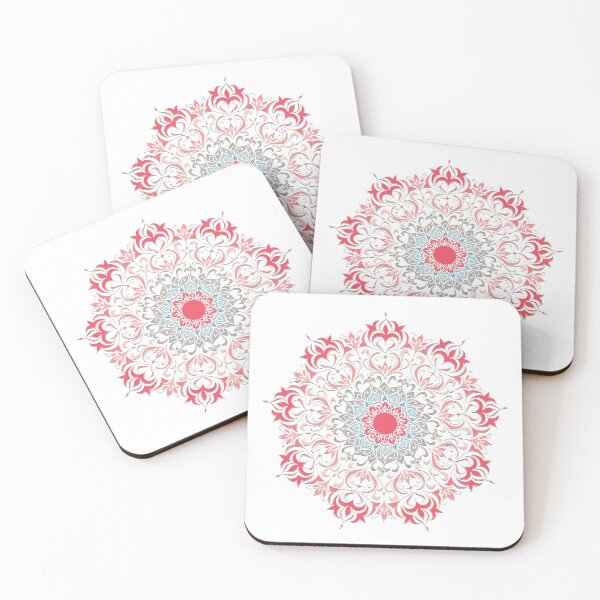 Item preview, Nine Pointed Mandala (Coral and Light Blue) designed and sold by squishyrainbow.