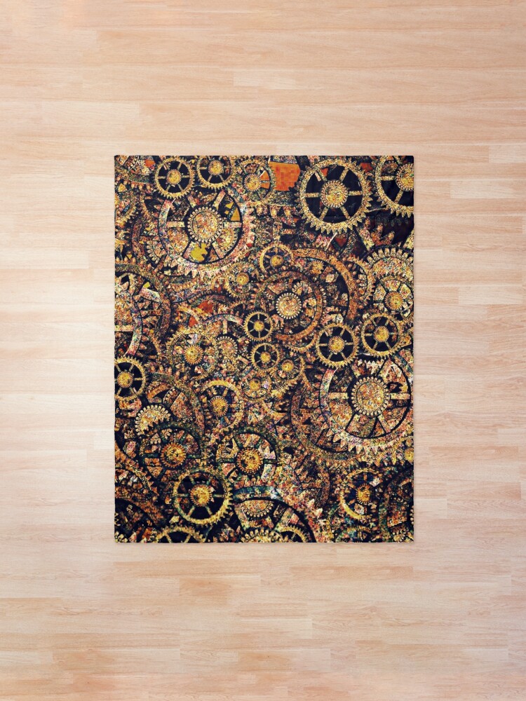 Alternate view of Steampunk Gear Art | Steampunk Golden Cogwheel Gears Comforter