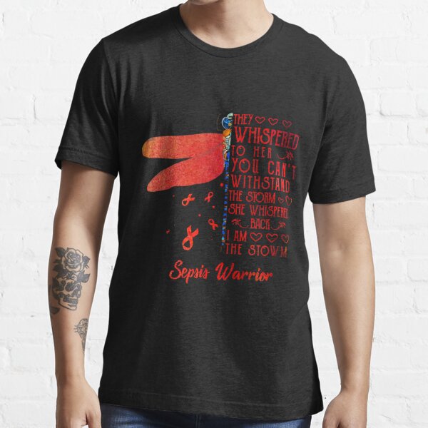 Support Shirt Gift For Sepsis Warrior Sepsis Awareness Gift For Men Women Red Ribbon Shirt Cute Bear Peace Love Cure Sepsis T Shirt