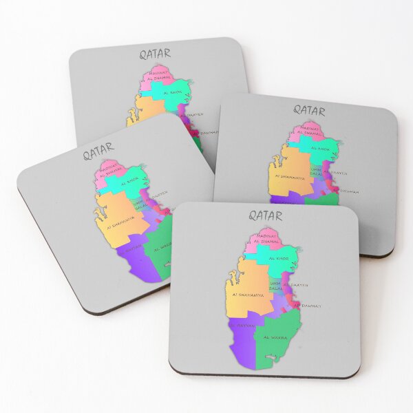 Item preview, Map of Qatar with municipalities,  Qatar map  designed and sold by mashmosh.