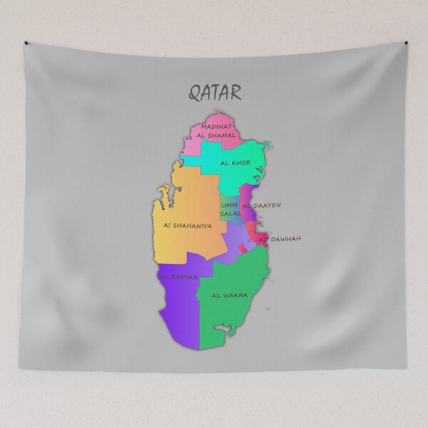 Item preview, Map of Qatar with municipalities,  Qatar map  designed and sold by mashmosh.