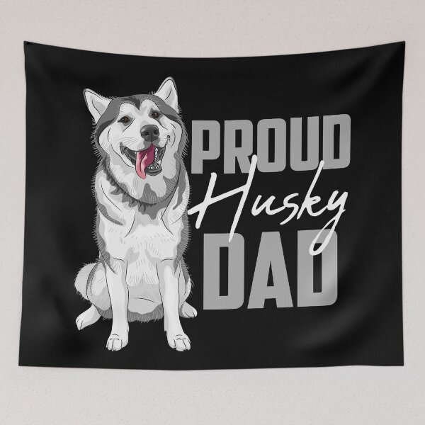 Item preview, Proud Siberian Husky Dad Black designed and sold by SoccaTamam.