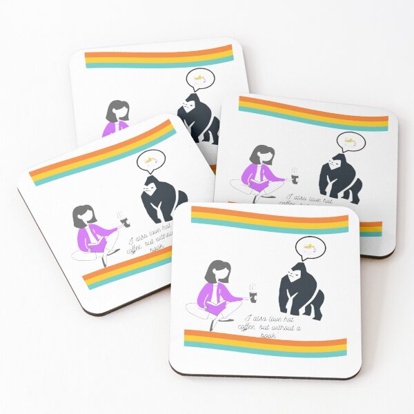 Item preview, Coffee, then funny cows and a coffee gorilla Drawstring Bags designed and sold by mouda20.