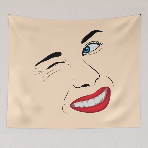 Item preview, cute eye winging face art designed and sold by Rdebnath.