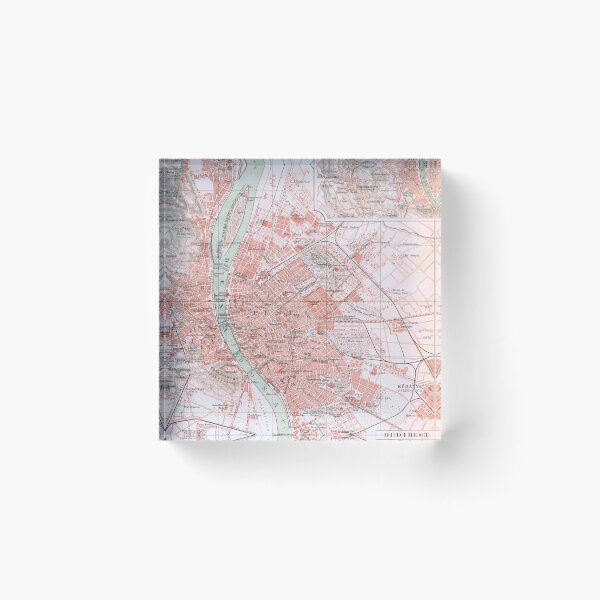 Item preview, Budapest, Hungary, antique map, antique print designed and sold by TigrisOldprints.