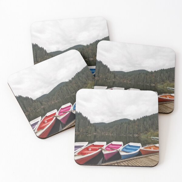 Item preview, Colorful boats at Red Lake, Romania designed and sold by stefavram.