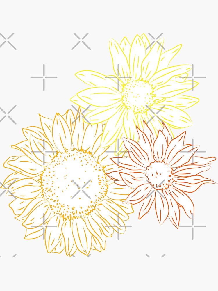 Thumbnail 3 of 3, Sticker, Sunflowers designed and sold by ddanyen.