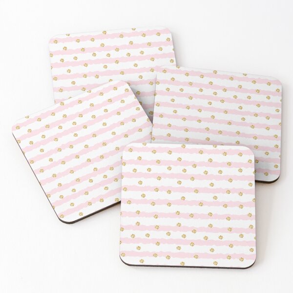 Item preview, Glittering golden Dots on pink stripes designed and sold by della95.