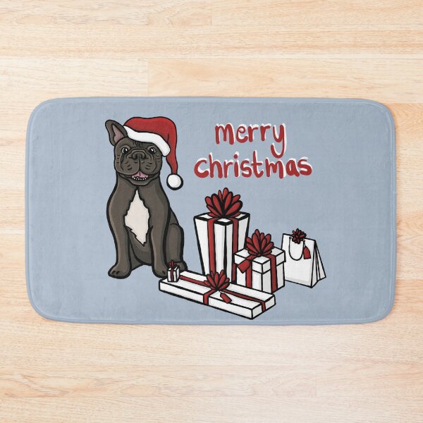 Item preview, Merry Christmas French Bulldog Santa Hat And Gifts Digital Illustration designed and sold by AlmightyClaire.