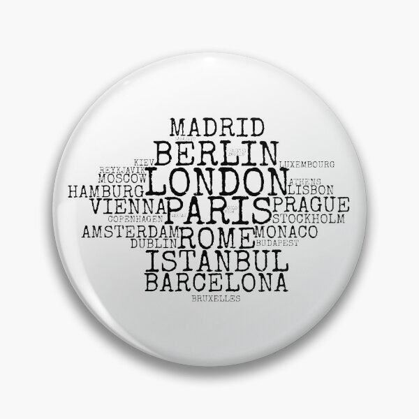 Item preview, Europe city word cloud designed and sold by jwebmarket.