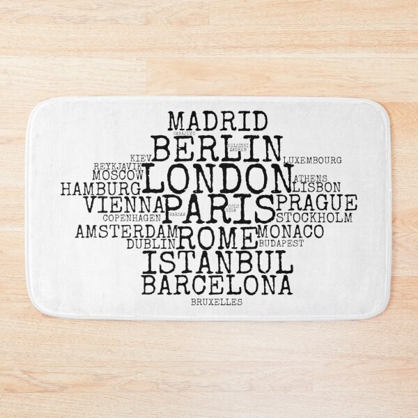 Item preview, Europe city word cloud designed and sold by jwebmarket.