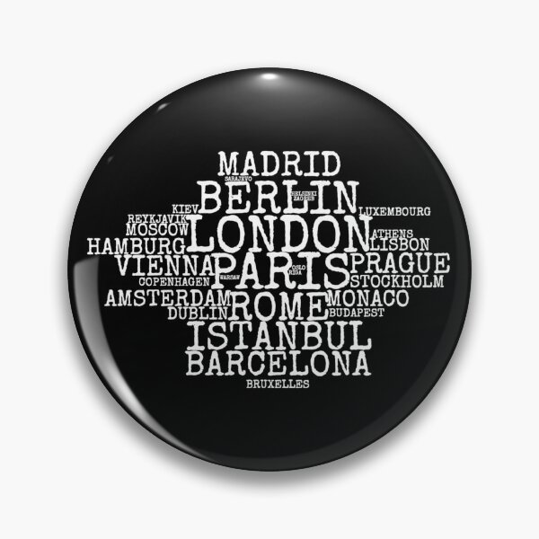 Item preview, Europe city word cloud designed and sold by jwebmarket.