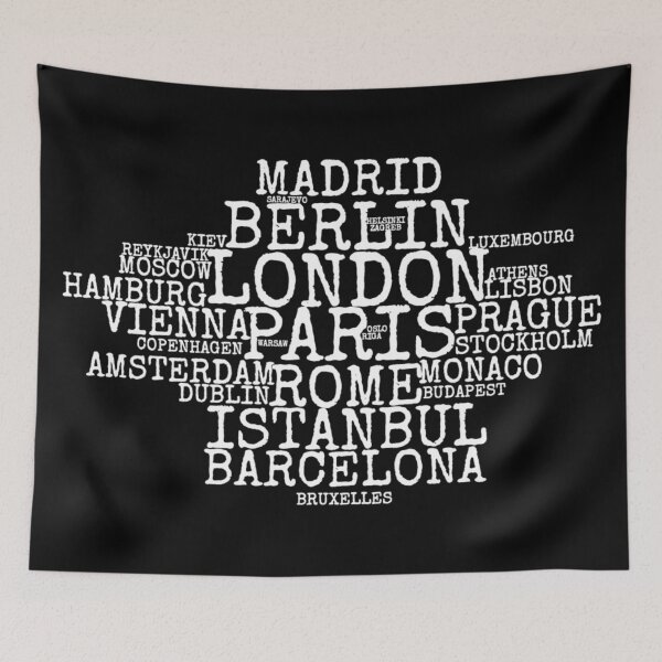 Item preview, Europe city word cloud designed and sold by jwebmarket.