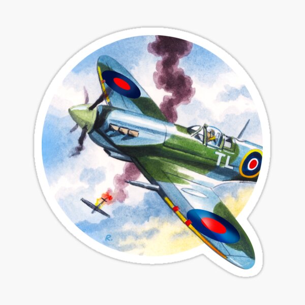 WW2 RAF Spitfire Dogfight Sticker