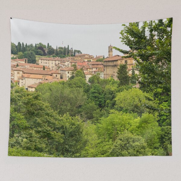 Item preview, Beautiful Bergamo Lombardy Italy - Citta Alta Upper City and Rocca di Bergamo Castle designed and sold by Georgia Mizuleva.