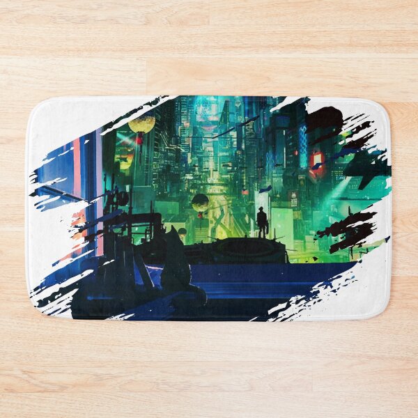Item preview, Cyber Night City illustration - cat by the window designed and sold by MK3DESIGN.