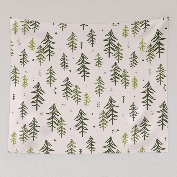 Item preview, Doodled Fir Trees Pattern designed and sold by Kova  Rose.