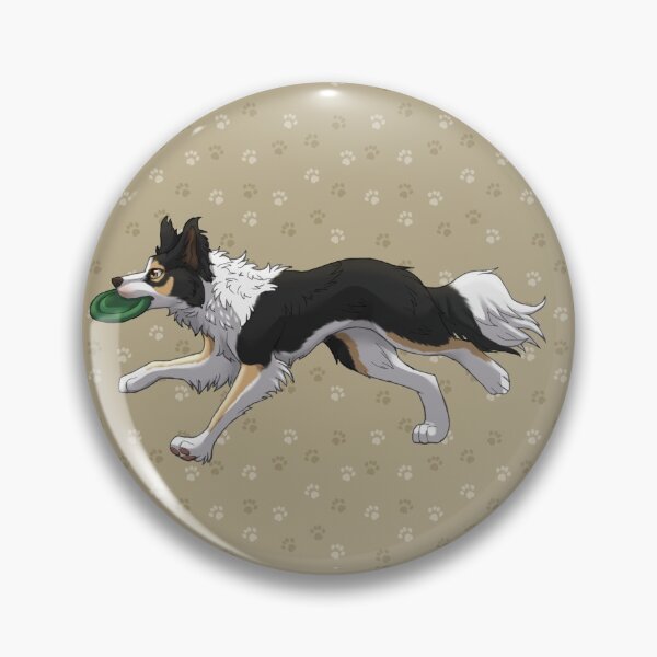 Item preview, Running Tricolor Border Collie with Frisbee  designed and sold by Bamsdrawz.