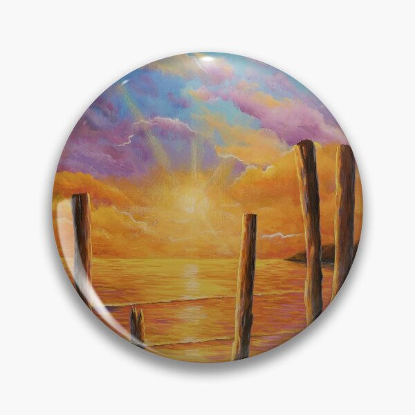 Item preview, Sunset on the bay seascape painting designed and sold by Debra Dickson.