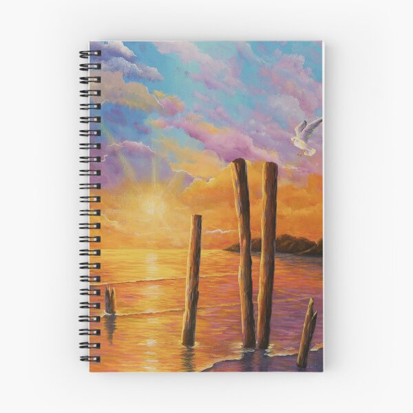 Item preview, Sunset on the bay seascape painting designed and sold by Debra Dickson.