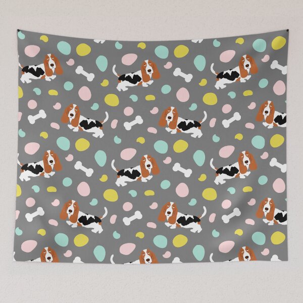 Item preview, Cute Red and White Tricolor Basset Hound designed and sold by Lulupainting.