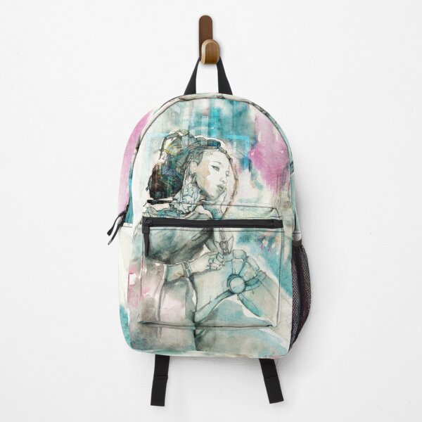 Item preview, Rainy Neon Street Sci Fi Portrait designed and sold by Miriam Steinau.