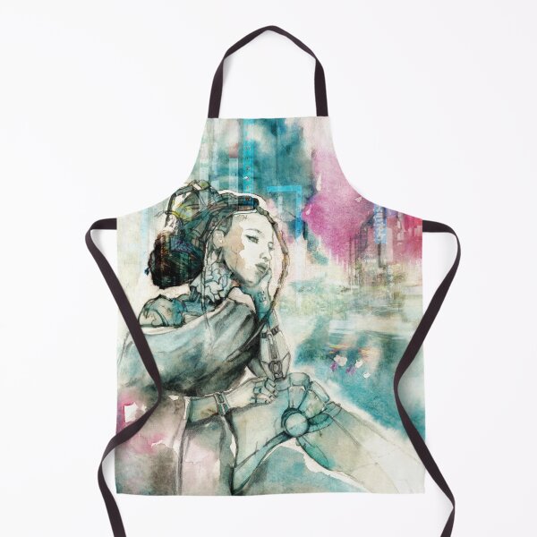 Item preview, Rainy Neon Street Sci Fi Portrait designed and sold by Miriam Steinau.