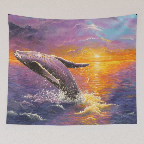 Item preview, Sunset with humpback whale painting designed and sold by Debra Dickson.
