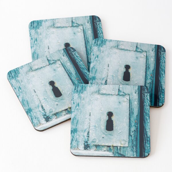 Item preview, Keyhole and Old Weathered Turquoise Painted Door designed and sold by Dan Shachar.