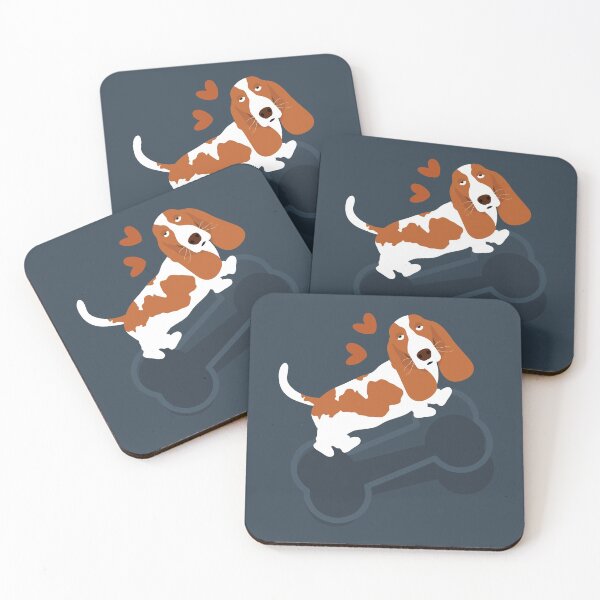 Item preview, Cute Brown and White Basset Hound designed and sold by Lulupainting.